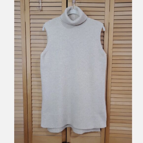 Ann Taylor Sleeveless Turtleneck Wool Blend Tunic Sweater L - Picture 3 of 6
